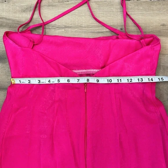 Show Me Your MuMu hot pink Winslet cowl neck slip gown size large - Picture 12 of 16